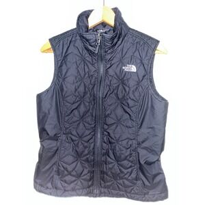 The North Face Womens Thermoball Eco Quilted Vest Black Size Medium Full Zip